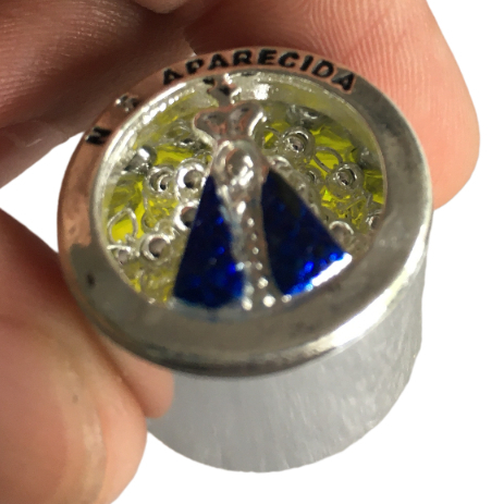 Relicário Nossa Senhora Aparecida Prata Pingente Católico Religioso Fé Proteção Colar Medalhão