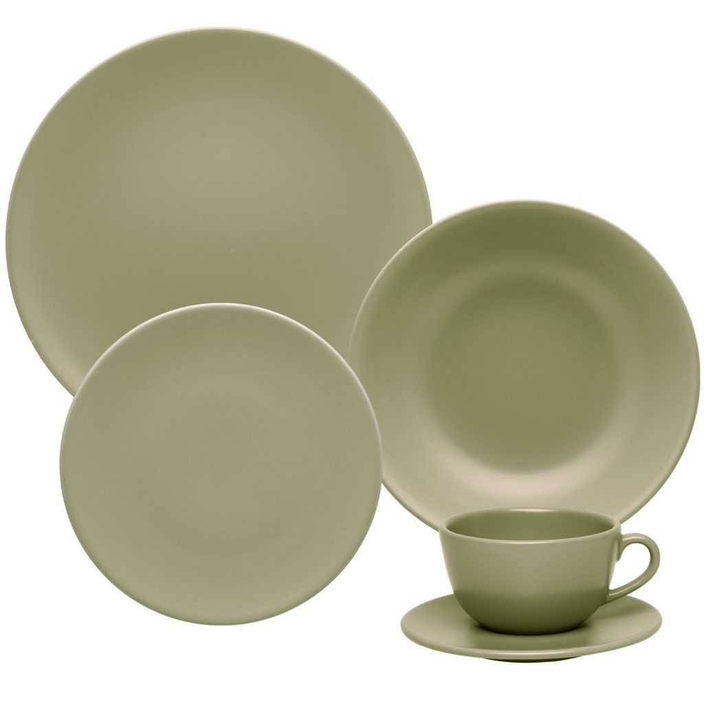 Aparelho de Jantar Oliva 20 peças Cerâmica – Oxford Porcelanas – Conjunto de Jantar – Conjunto de Chá
