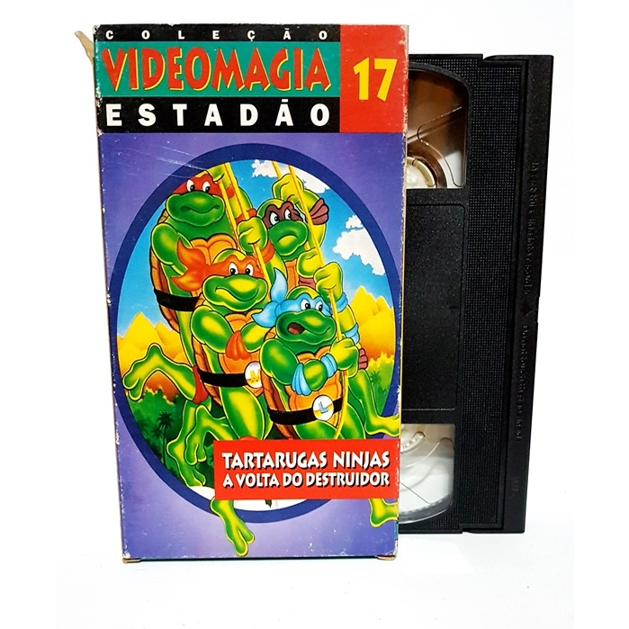 TARTARUGAS NINJAS A VOLTA DO DESTRUIDOR COLEÇÃO VIDEOMAGIA ESTADÃO FITA VHS 17 USADO BRINQUEDOS ANTIGOS