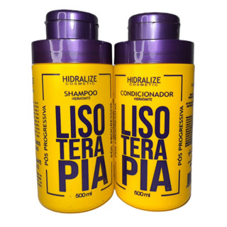 Kit Hidralize Shampoo e Condicionador Pos-Química para Progressiva Orgânica Sem Formol Lisoterapia Liso Extremo 500mL