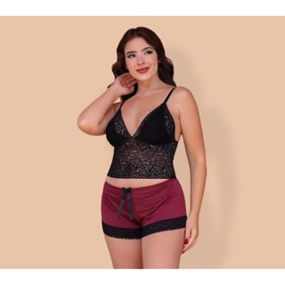 Shortdoll Babydoll de Renda e Romantic Luxo Lingerie Cris