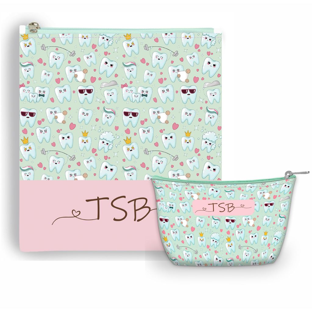 Kit Porta Jaleco e Necessaire TSB Técnico em Saúde Bucal