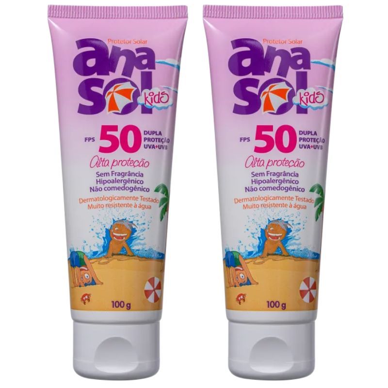 2 Protetores Solares Kids FPS 50 100g - Anasol