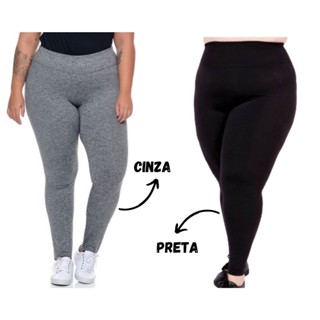 Kit 2 Legging Lisa Plus Size Suplex Cintura Alta Academia Fitness G1 G2 G3 em Oferta na Shopee