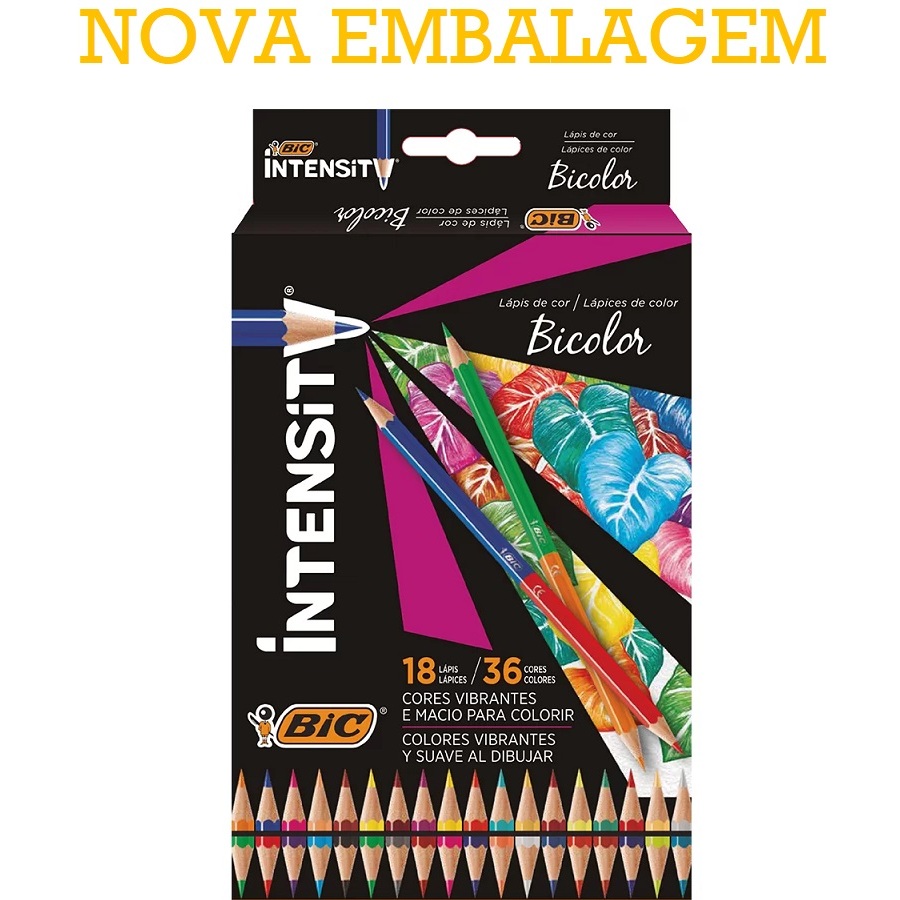 Lápis De Cor Bic Bicolor 36 Cores + Apontador ENVIO RÁPIDO