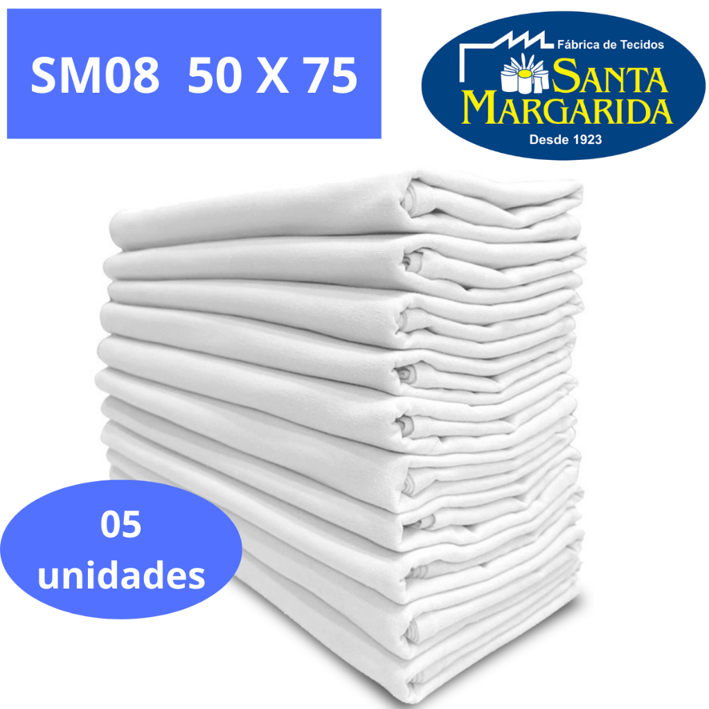 Pano De Prato SM08 Bainha Grande 50 x 75 Santa Margarida Kit  5 Unidades Liso Oferta em Oferta na Shopee