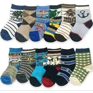 6/12 pares Meia infantil Juvenil 0 a 12 anos MASCULINA coloridas cano médio/alto Amorarma