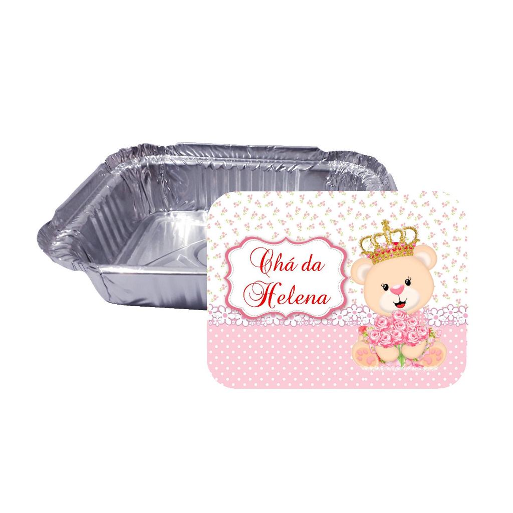Lembrancinha Marmitinha 250gr Personalizada Ursinha Princesa Kit 10 / 15 / 20 / 25 / 30 / 40 / 50 unidades