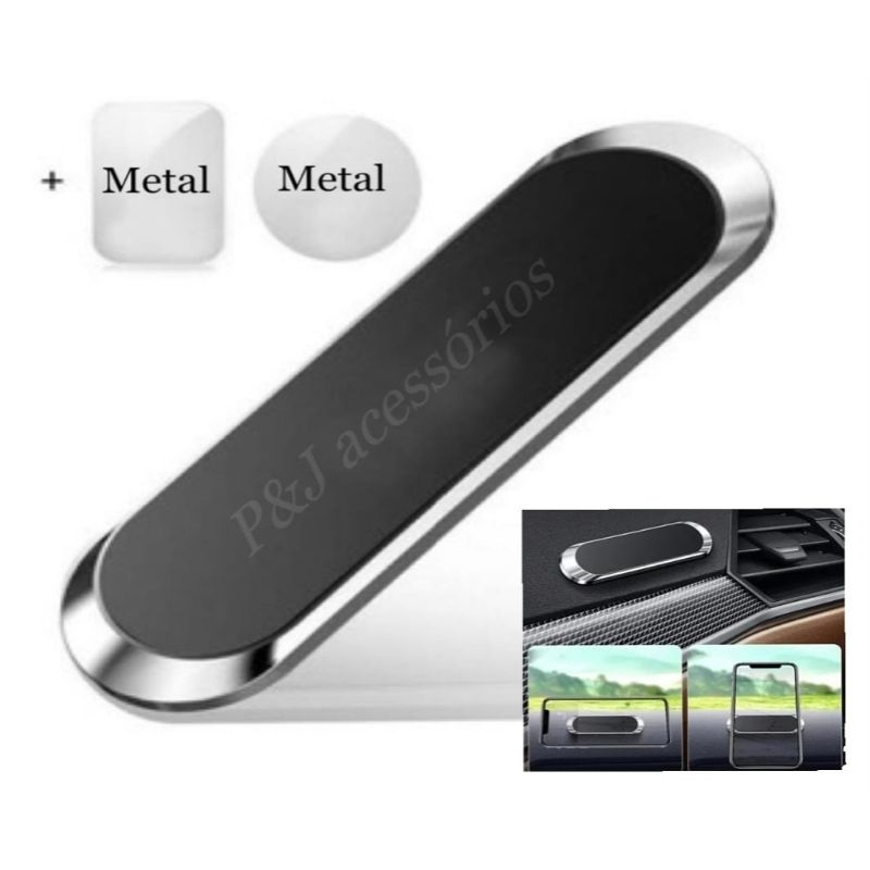 Suporte Magnético Com Imã Neodimio Celular Universal 6 Imã Painel Prata
