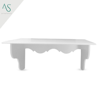 Prateleira para Sala Decoracao Mdf Suspensa Trabalhada Branca