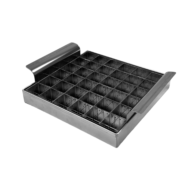 Cortador 3x3 Brownie C/36 Cavidades Inox com Alça E Forma Quadrada Alumínio