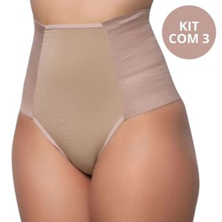 Kit 3 Calcinha Cinta Modeladora Cós Alto Segura Barriga Pós Parto - Manu em Oferta na Shopee
