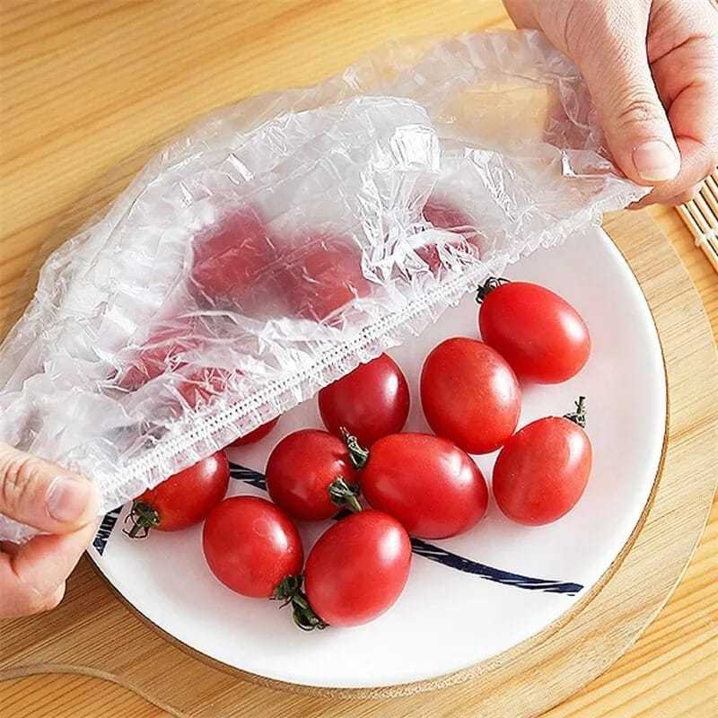 (100PCS) Toucas Saquinhos Descartáveis Plásticos Tampas de alimento Elásticos em Oferta na Shopee