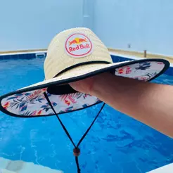 Chapéu Palha Estampa Bebida Aba Larga Surf Praia Verão Proteção Do Sol Promoção