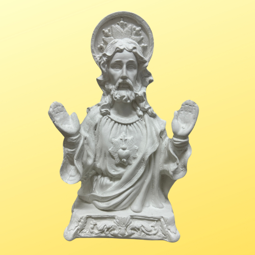 Imagem de Gesso Busto de Jesus Misericordioso 21cm  |  Escultura Jesus Cristo em Gesso  | Estatueta Sagrado Coração de Jesus