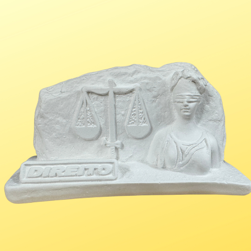 Quadrinho de  Gesso Direito Deusa da Justiça | Escultura Direito 9x12cm