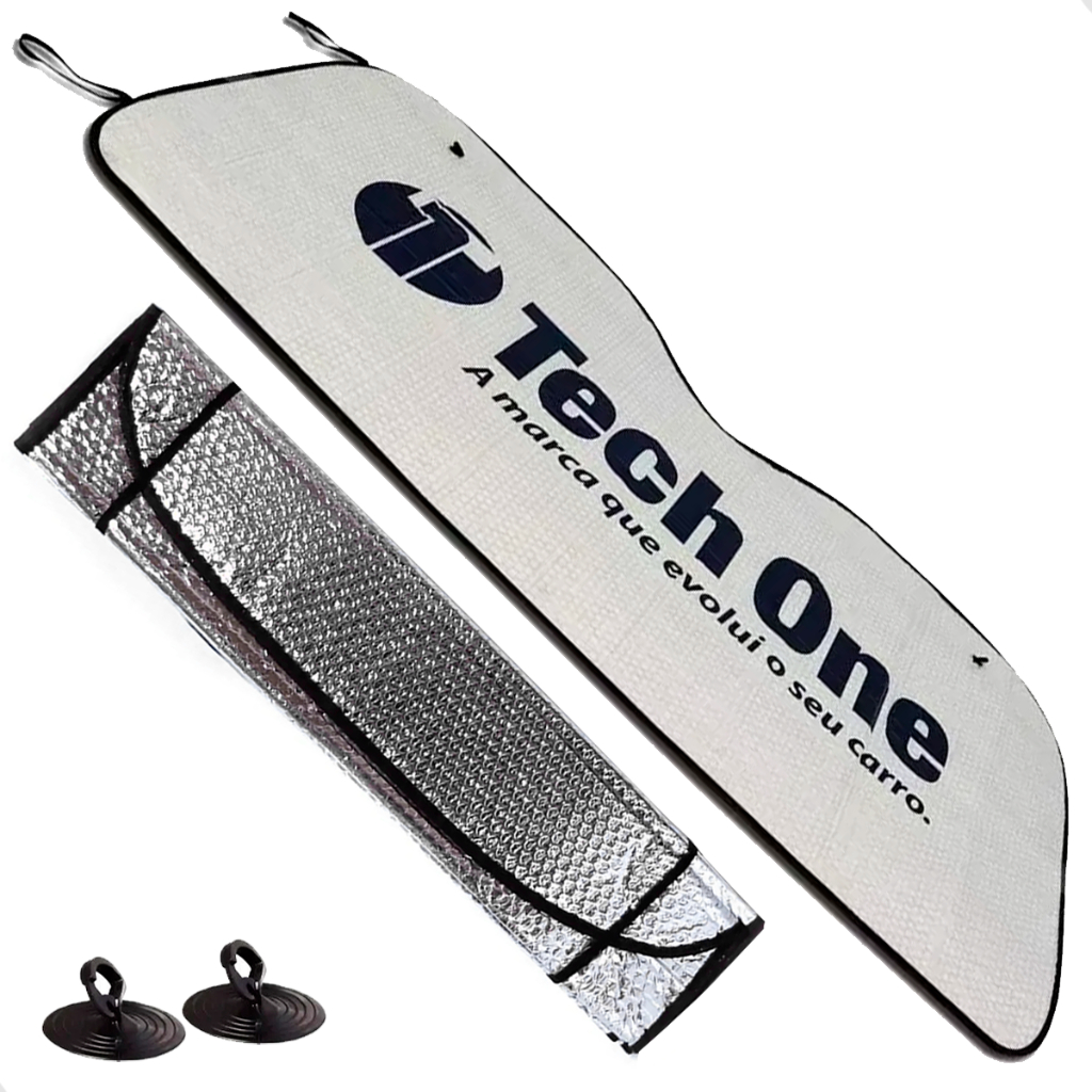 Quebra Sol Automotivo Dobrável Protetor de Raio Solar UV Camada Térmica Logo Techone em Oferta na Shopee