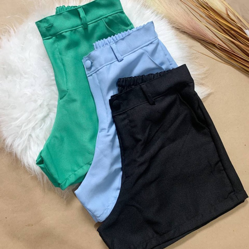 Short social feminino Crepe alfaiataria/ cintura alta