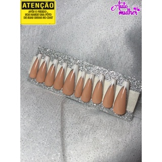 Postiça Realista Decorada Francesinha Com Detalhes Prata em Oferta na Shopee