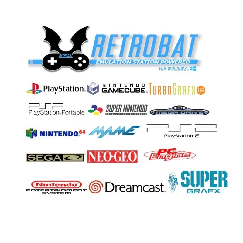 Disco retrobat portátil retro, 64GB, USB 2.0 ou 3.0 Com 24 Sistemas e 8500 Jogos retrô