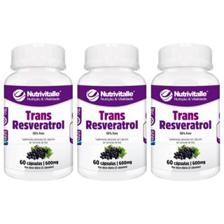 NUTRIVITALLE TRANS RESVERATROL 98% PURE 600MG em Oferta na Shopee