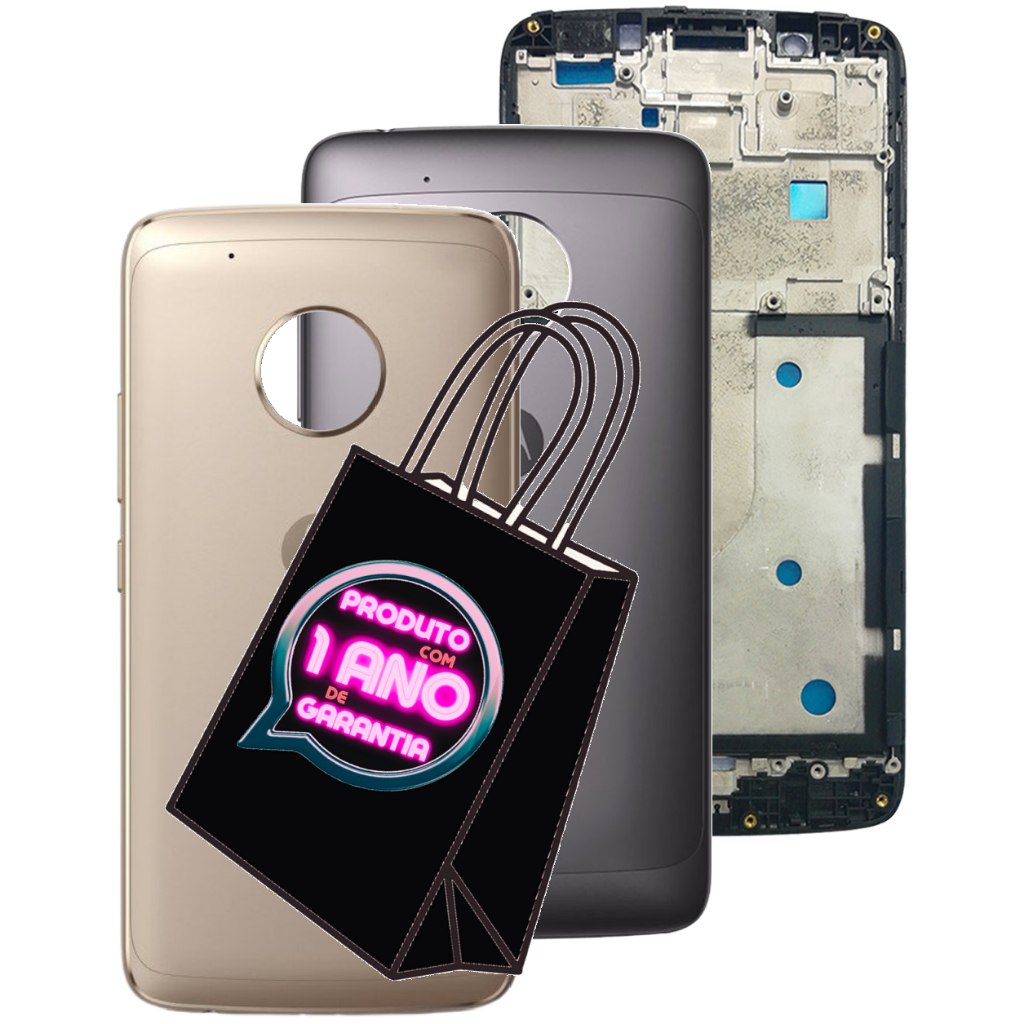 Carcaça Aro Chassis + Tampa Traseira Compatível Com Moto G5 Xt1672 + 0rigna! De Metal!