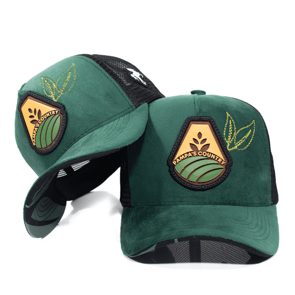 Boné Masculino Feminino Trucker Telinha Country Agro Pampa's Country Lançamento Frente Em Camurça Agro