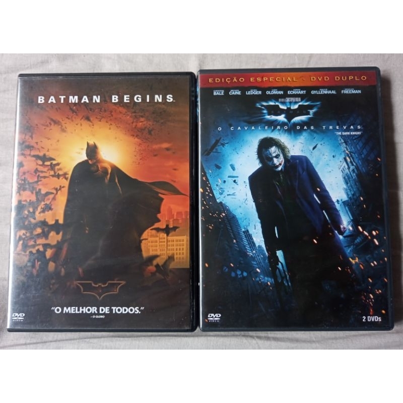 DVD Batman Begins (simples) +  DVD Batman O Cavaleiro das Trevas (Duplo)