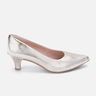 Scarpin Feminino Salto Baixo Verniz Bico Fino Elegante Moda