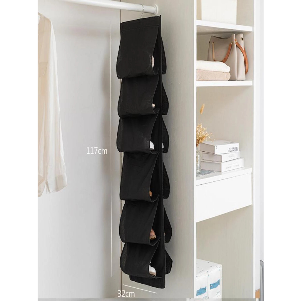Organizadores De Sapatos Vertical Com Cabide C/6 Pares Cada Um Para Armazenamento No Closet Guarda Roupa Armário