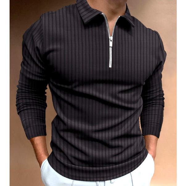 Camisa POLO casual listrada manga LONGA