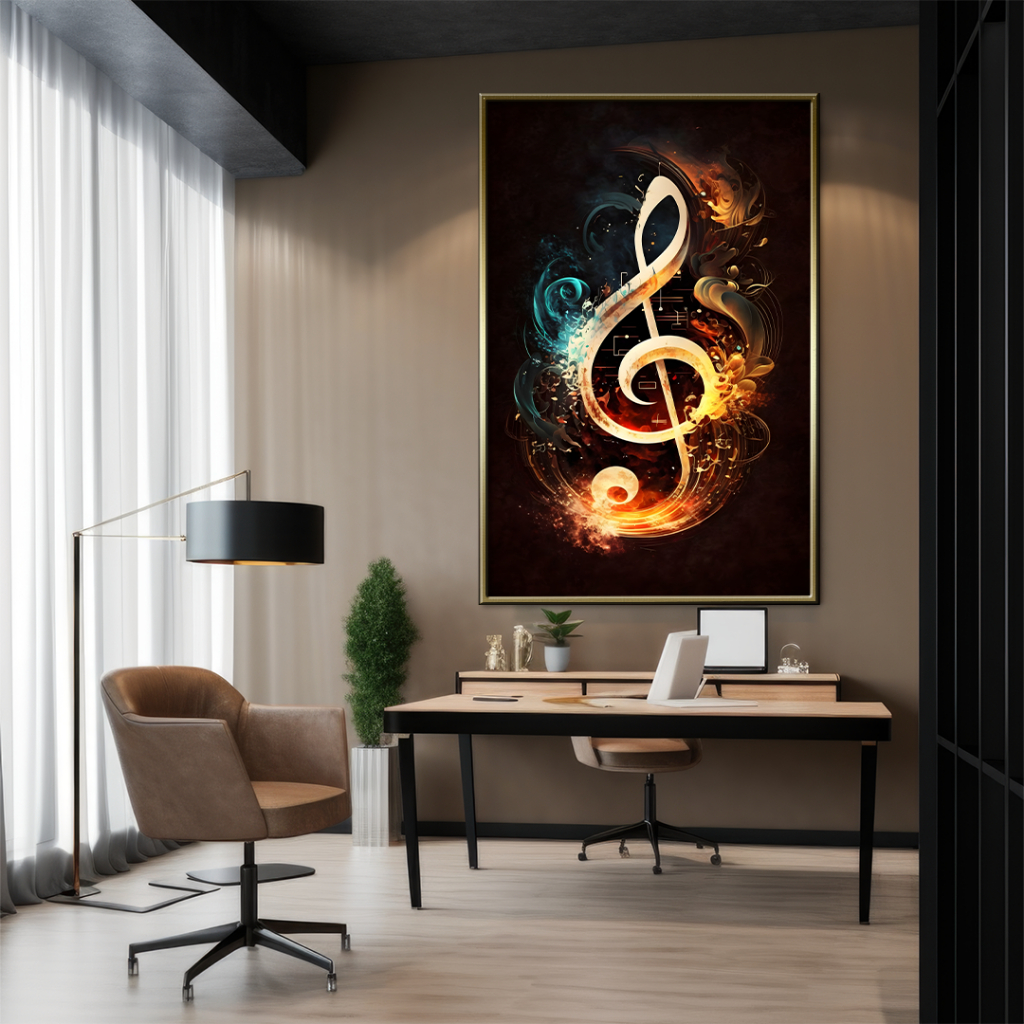 Quadro Decorativo GRANDE Alta Resolução Para Sala Quarto Escritório Quadro Nota Musical em Oferta na Shopee