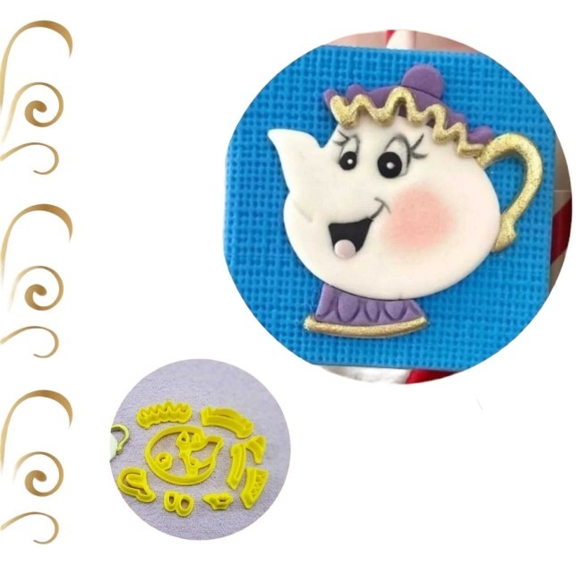 Cortador Bela e a Fera - Mrs. Potts Bule de Chá 5,5cm