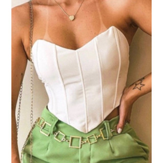 Cropped Top Corselet Anira Morcego Tomara que Caia Corset Varias Cores Corpete