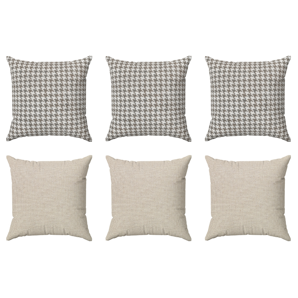 Kit 6 Capas De Almofadas 45x45 Decorativas Pied De Poule Bege Luxo em Oferta na Shopee