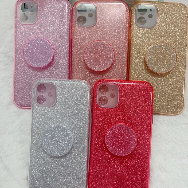 capinha brilho / Capinha para celular glitter com pop socket para iPhone 7/8 7p/8p 11 12 13 14 15