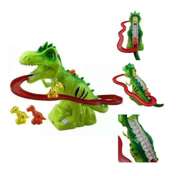 Brinquedo Pista Dinossauro Dino robô  Túnel C/Luzes E Som