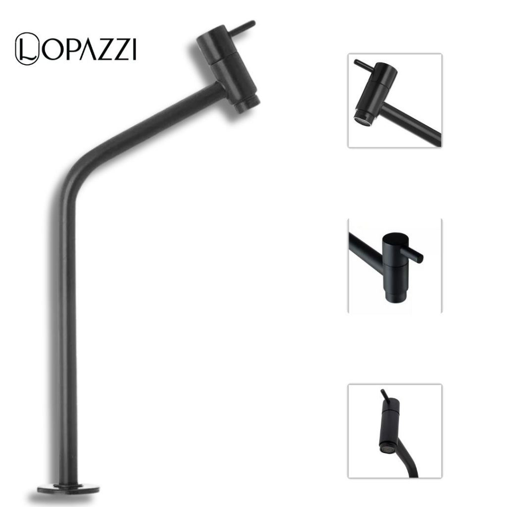 TORNEIRA ALTA PARA PIAS E CUBAS DE BANHEIROS E LAVABOS - ACABAMENTO CROMADO E PRETO FOSCO