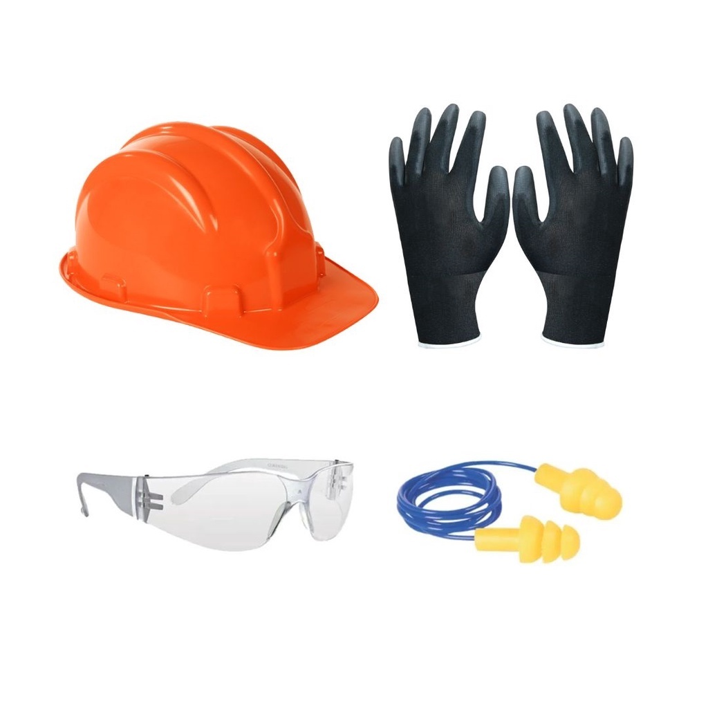 Kit EPI Segurança Do Trabalho Completo Profissional Obra Construção Civil Com Certificado CA