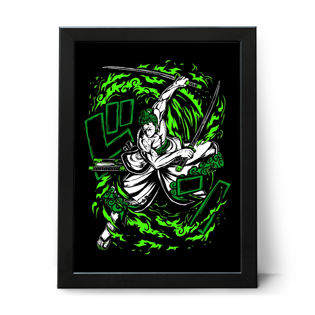 Quadro Decorativo One Piece Anime Zoro Poster Geek Roronoa Zoro Decoração Sala Quarto