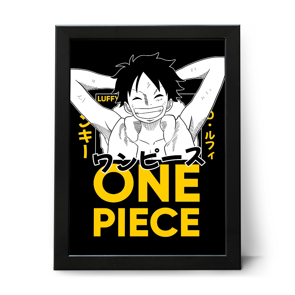 Quadro Decorativo One Piece Zoro Luffy Anime Decoração Quarto Sala Geek Nerd Poster Placa Decorativa 21x30cm