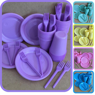 KIT CANDY COLORS DESCARTÁVEIS PARA 50 PESSOAS KIT FESTA ANIVERSÁRIO