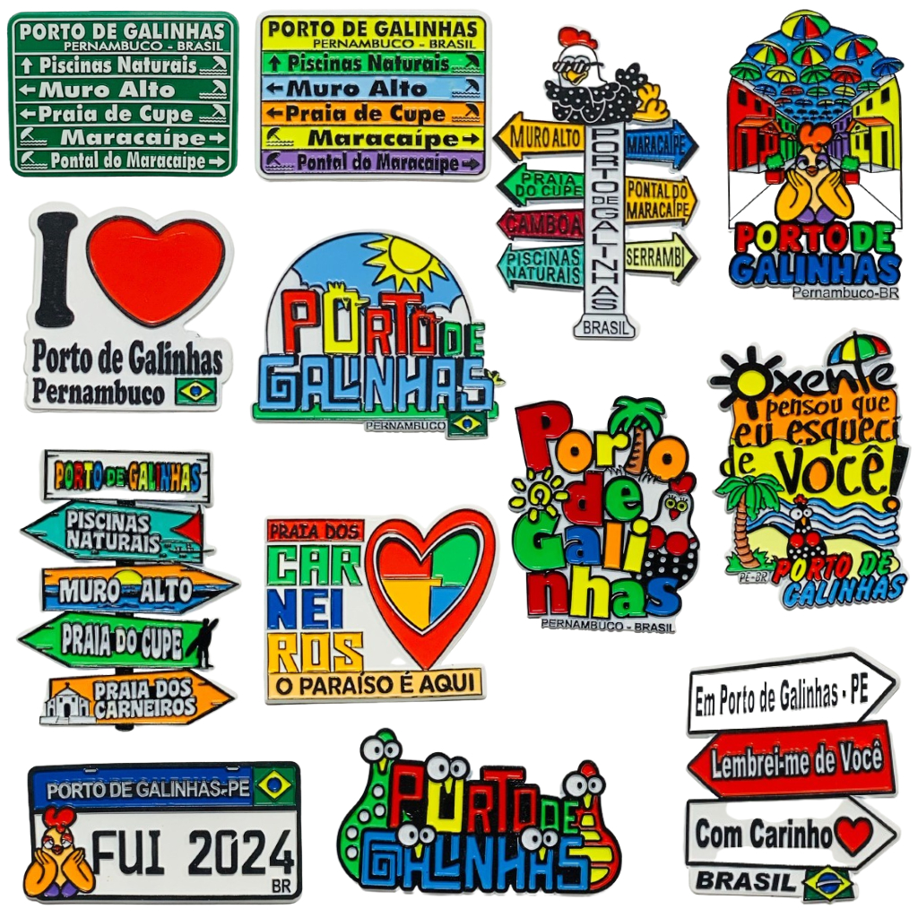 Ímãs de Geladeira Emborrachados Porto de Galinhas