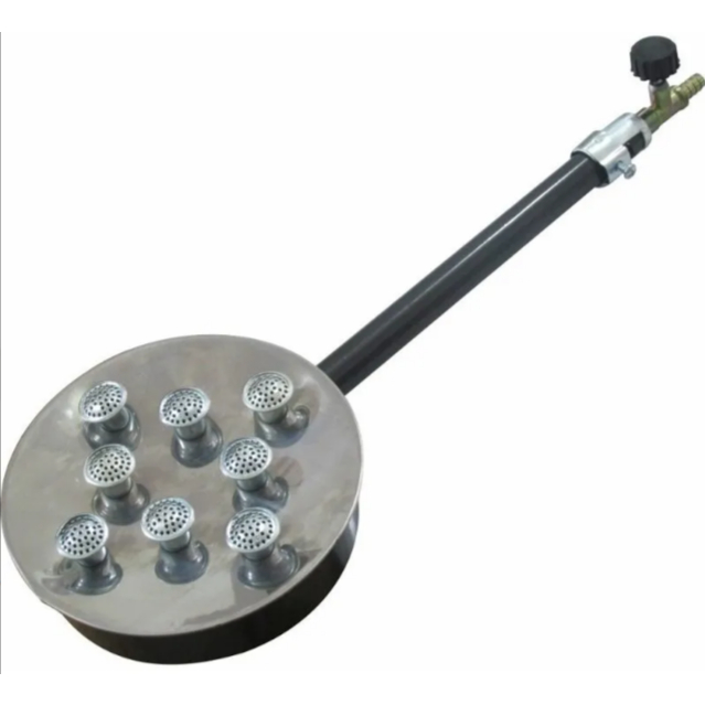 Queimador Grande De Inox 8 caulins c/ registro alta pressão em Oferta na Shopee