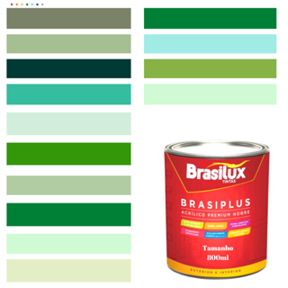 Tinta Semi Brilho Verde Parede 800ml Brasiplus Acrílica Lavável SemiBrilho em Oferta na Shopee
