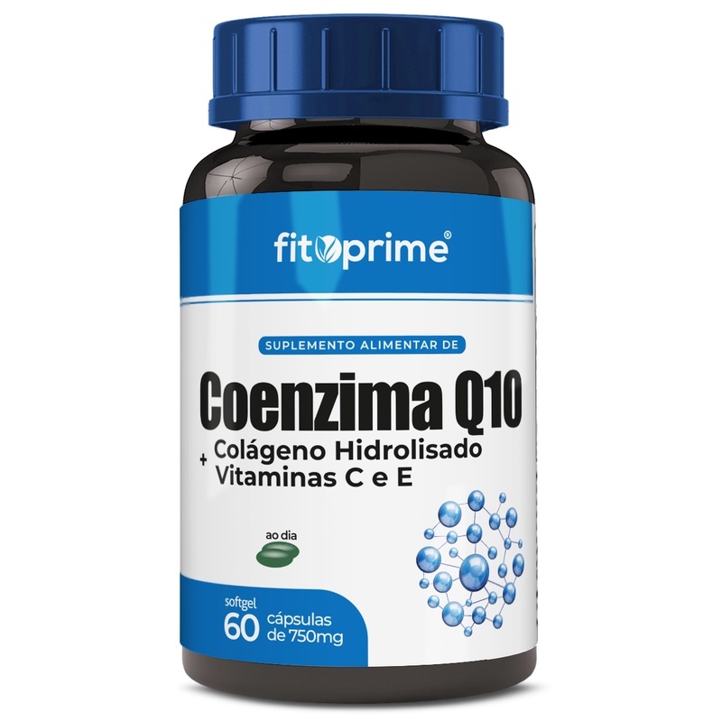 Coenzima Q10 Com Colágeno Hidrolisado + Vitaminas C e E 60 Cápsulas Fitoprime