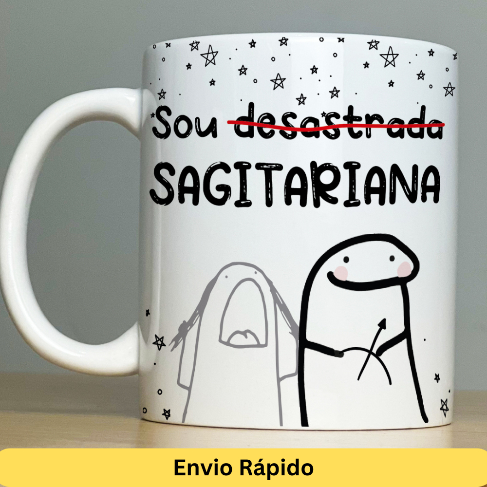 Imagem Caneca Signos Personalizada de Porcelana - Xícaras com Frases - Canecas Divertidas - Signos do Zoodíaco Sagitário, Capricórnio, Aquário, Peixes, Câncer, Libra...