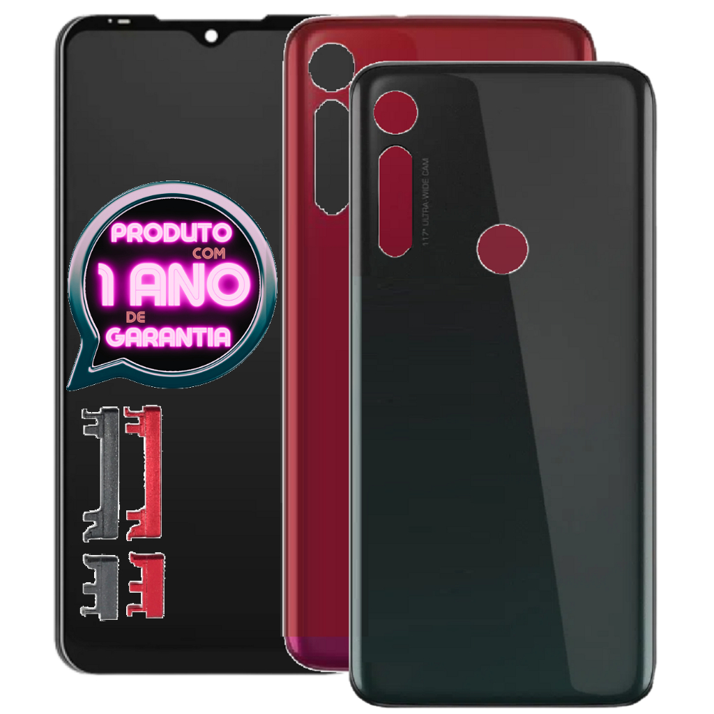 Tela Frontal Touch Display Compatível Moto G8 Play Xt2015 Lcd Full Hd + Tampa Com Botões!