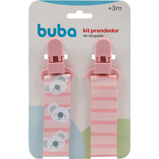 Kit Com 2 Prendedores de Chupeta Com Clip Trava Prendedor de Bico Bebê Coala Rosa Buba