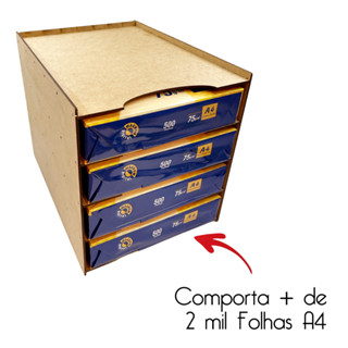 Organizadores De Documentos A4 + De 2000 Folhas Escritório Mdf Crú Divisórias Escritório Porta Folha A4 em Oferta na Shopee